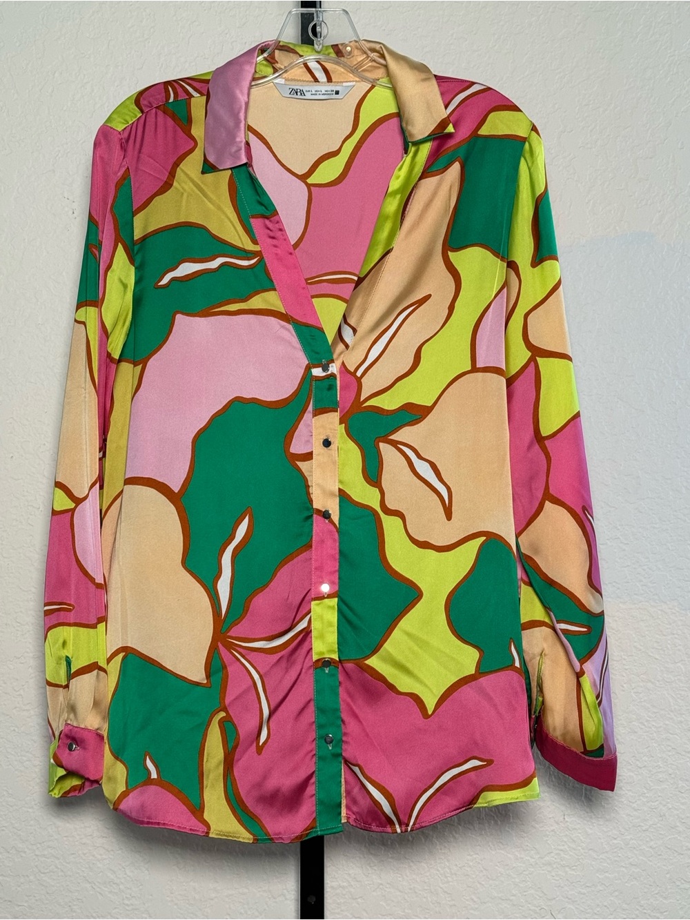 ZARA Floral Print Button-down Blouse Size L
